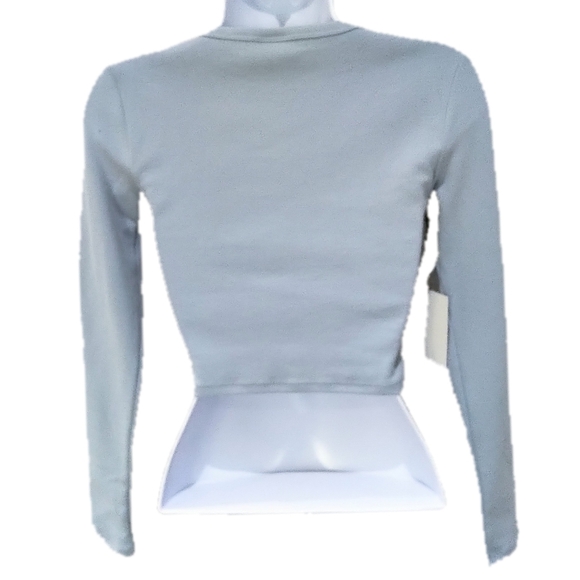 NWT Sunday Best Apple Button-Up Long Sleeve Top - Dune Blue - Picture 3 of 7